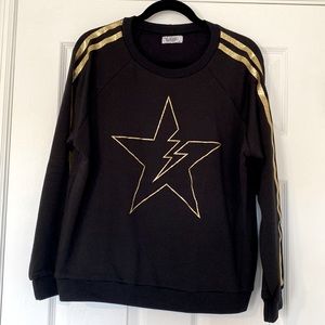 Lauren Moshi Black and Gold Sweatshirt, Size Medium